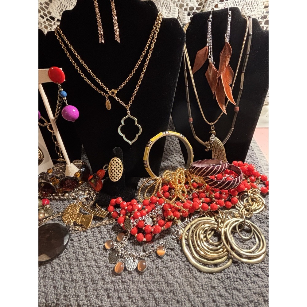 Boho Retro Golden Browns And Reds Jewelry  Jar